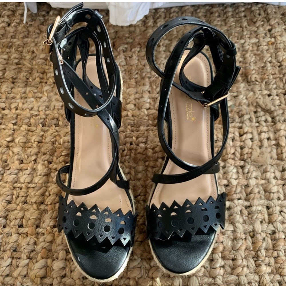 Shoe Dazzle Wedge Espadrille Sandals